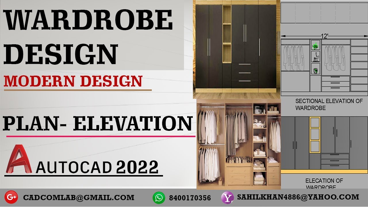 AUTOCDA MODERN WARDROBE DEIGN DETAIL -PLAN ELEVATION - SECTION ELEVATION (ARCHITECTURE PART )