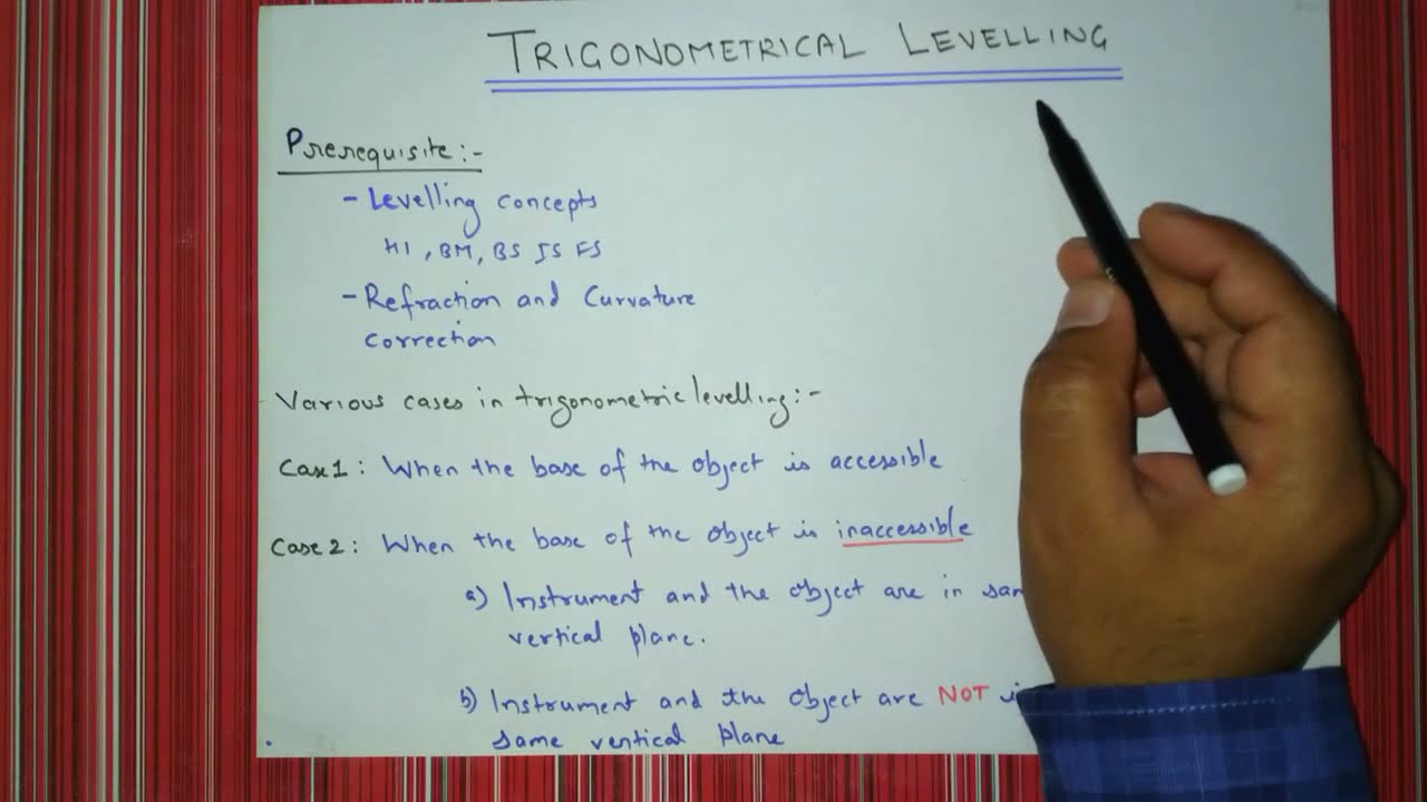 12.1 Trigonometrical Levelling: Object base ACCESSIBLE (PLANE Surveying)
