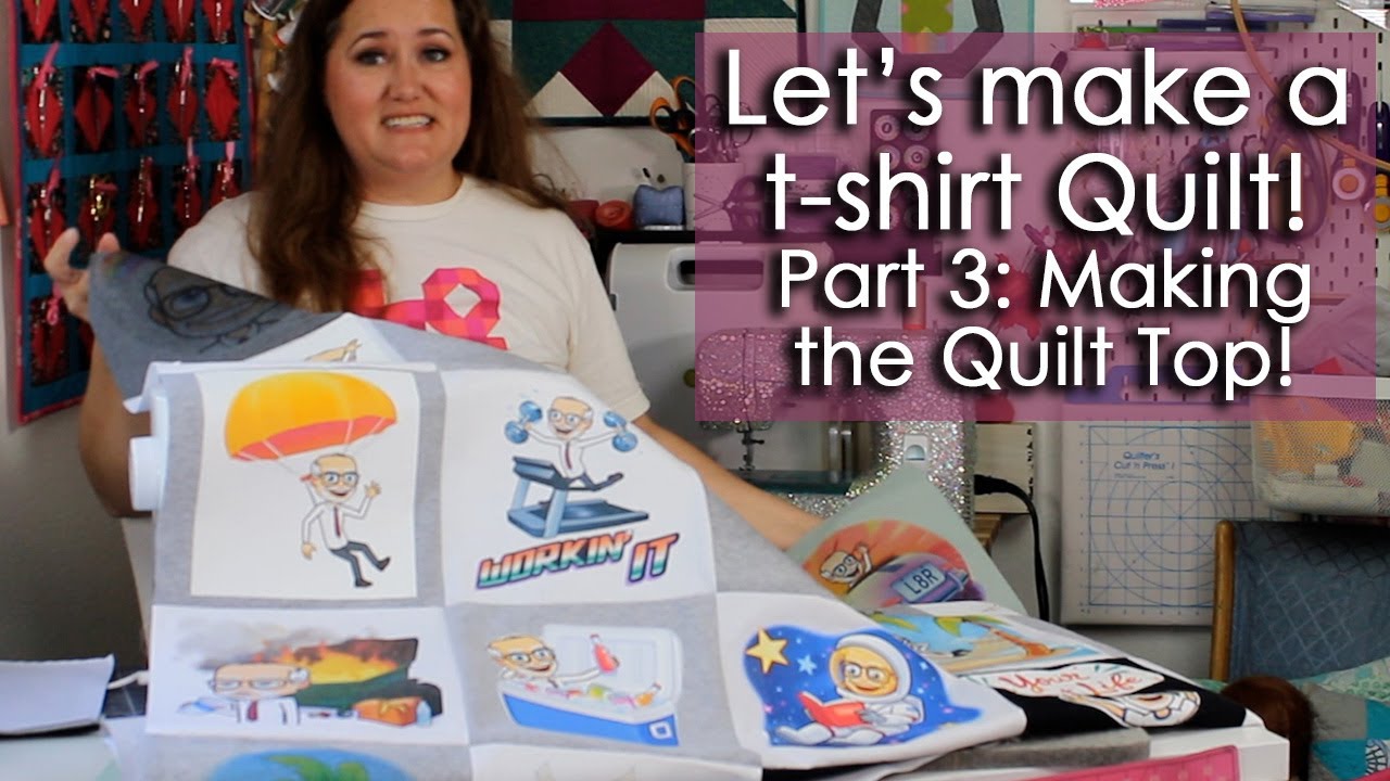 Making a T-Shirt Quilt Part 3 - Sewing it together