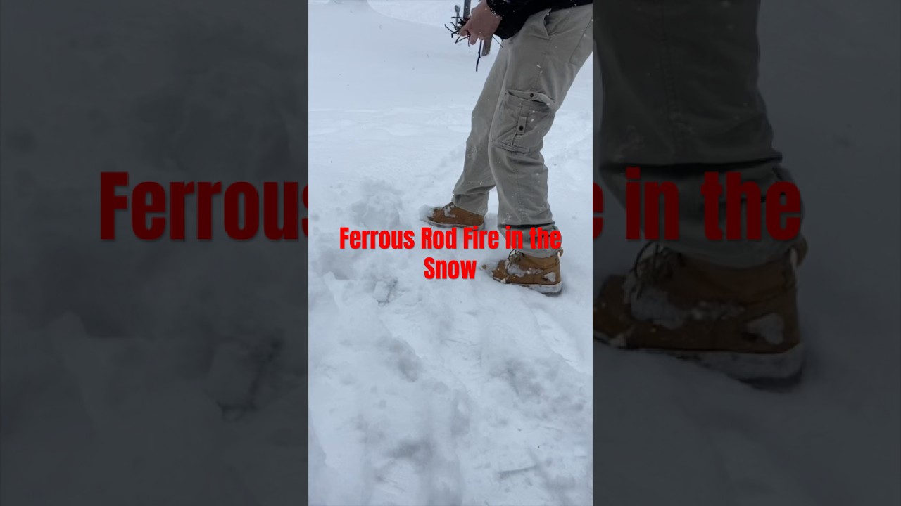 Starting a fire with a ferrous rod in the snow with optimal materials. #tdsrpodcast