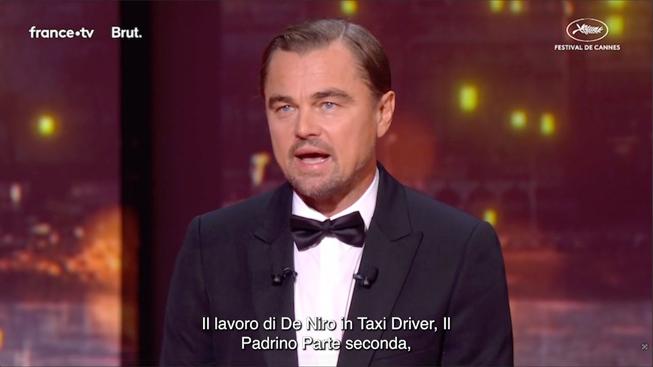 Leonardo DiCaprio omaggia De Niro premiato al festival di Cannes (sub ita)