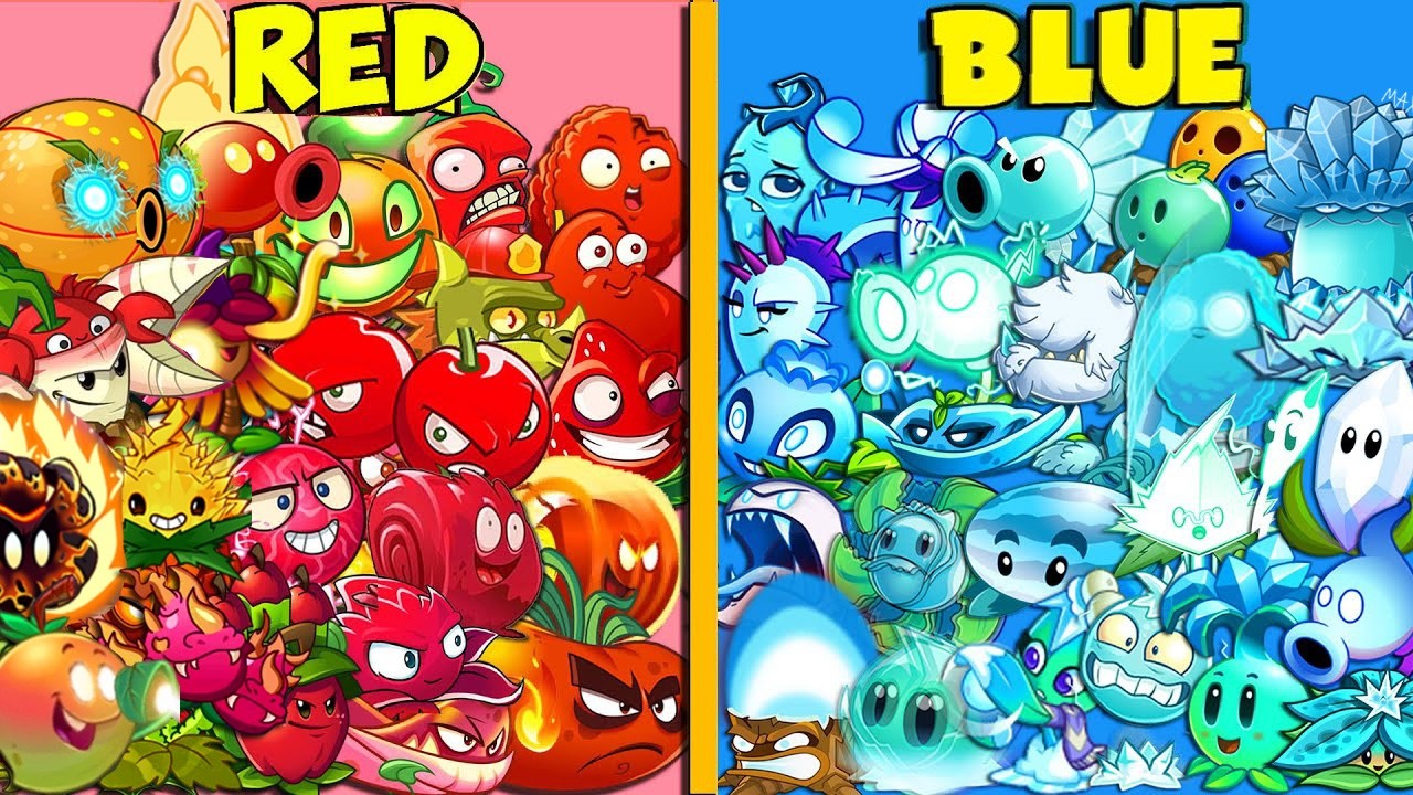 Team BLUE vs RED & ORANGE Battlez - Who Will Win? - Pvz 2 Team Plant vs Team Plant