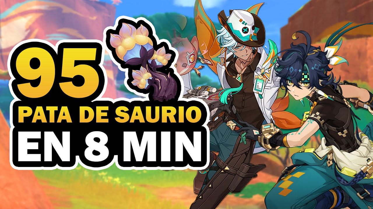 🐾 PATAS DE SAURIO: 95 EN 8 MINUTOS | GENSHIN IMPACT 5.0 | RUTA R&Aacute;PIDA DE FARMEO