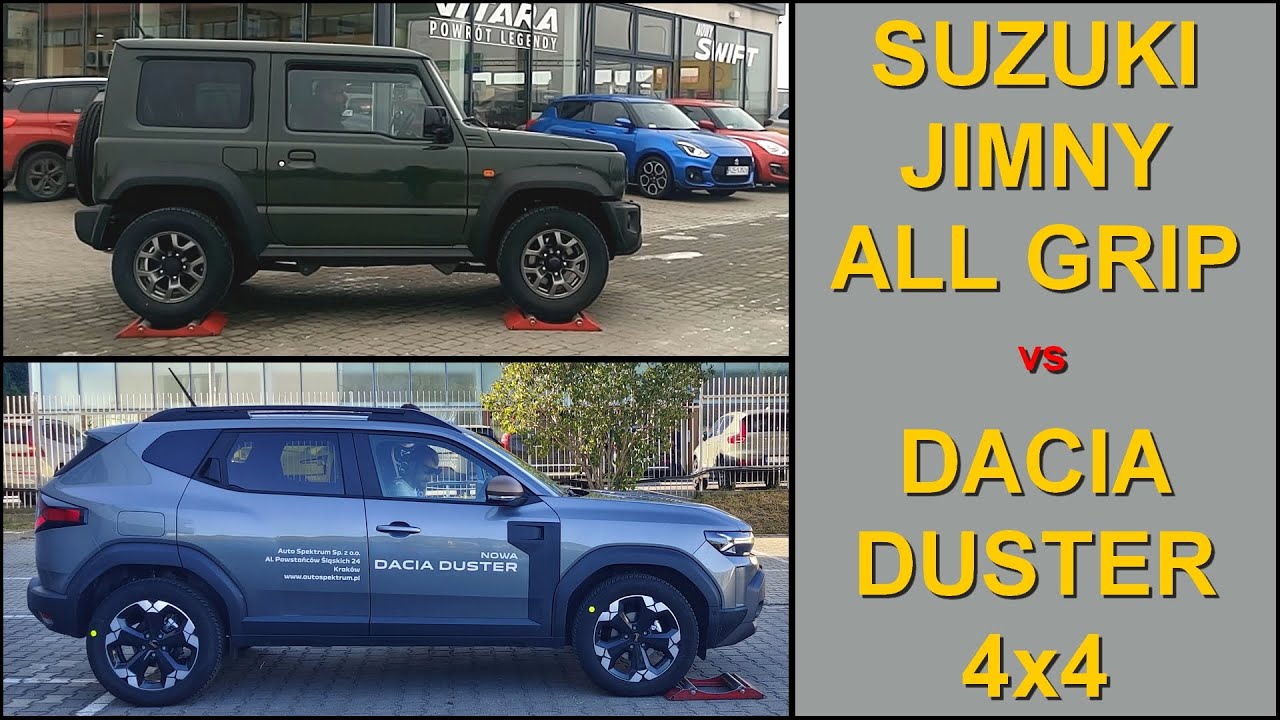SLIP TEST - Suzuki Jimny All Grip Pro vs Dacia Duster 4x4 - @4x4.tests.on.rollers