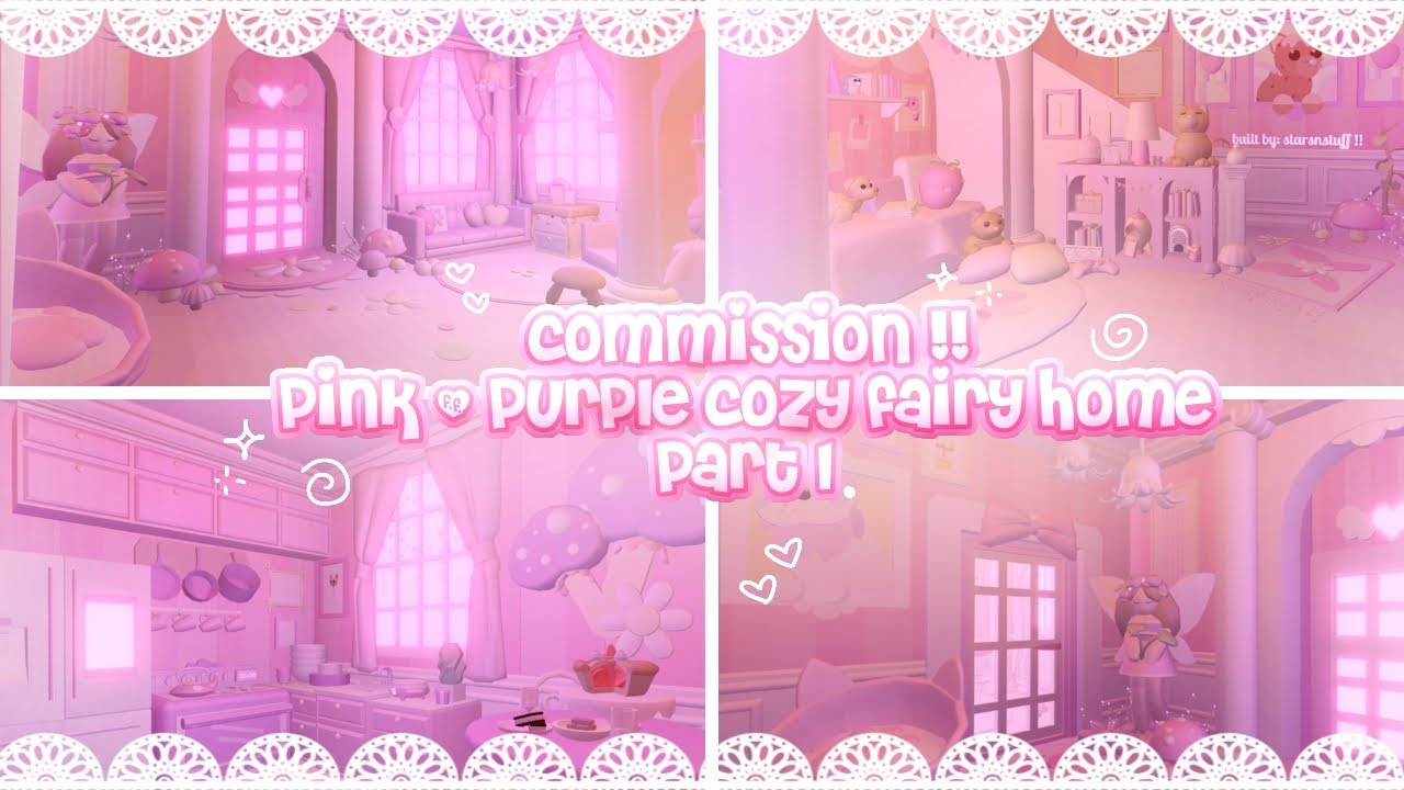 🌸 •  Pink + Purple Cozy Fairy Home {Part 1} Speedbuild 🩷 (COMMISSION)☆ | Roblox Adopt Me!