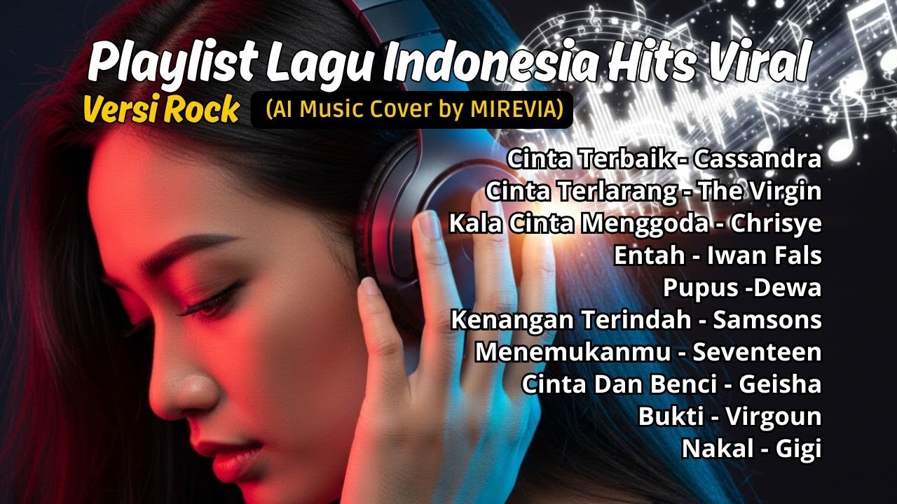 Playlist Lagu Indonesia Hits Viral Versi Rock (Cover Musik AI by Mirevia)