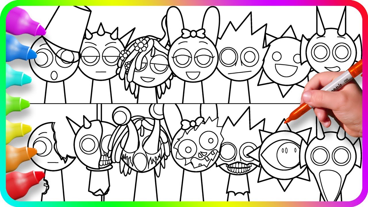 Incredibox SPRUNKI Satisfying Coloring Pages - Phase 1 vs Phase 2 / Coloring SPRUNKI characters