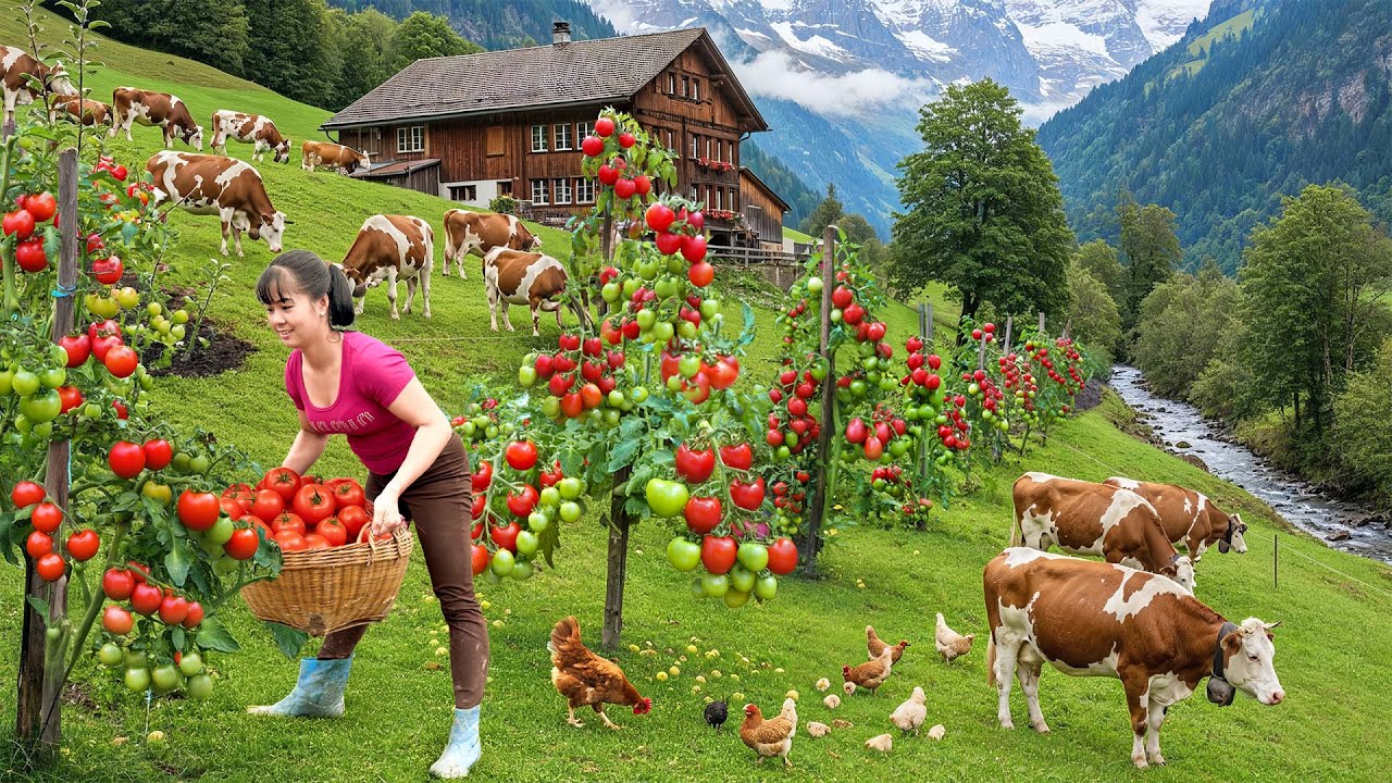 Harvesting Tomatoes and Vegetables, Raising Poultry and Livestock – Beautiful Countryside Life