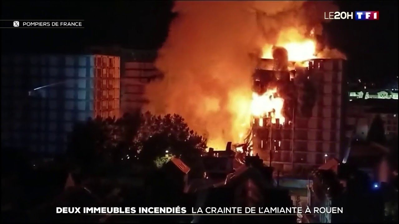 Incendie à Rouen : la présence d'amiante inquiète