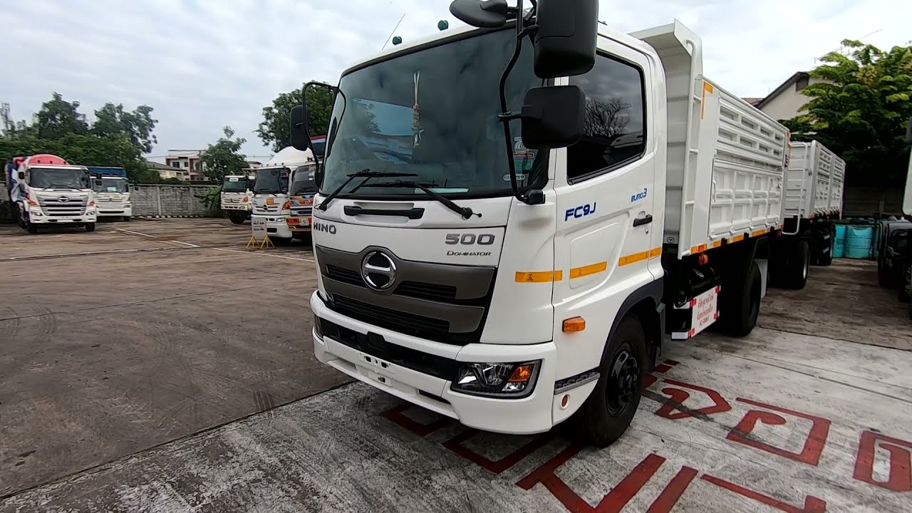 รีวิวรถบรรทุก 6 ล้อ HINO FC9JE1A 210 HP กระบะดัมพ์เหล็กและรถพ่วงสองเพลากระบะดัมพ์เหล็ก อู่สามมิตร