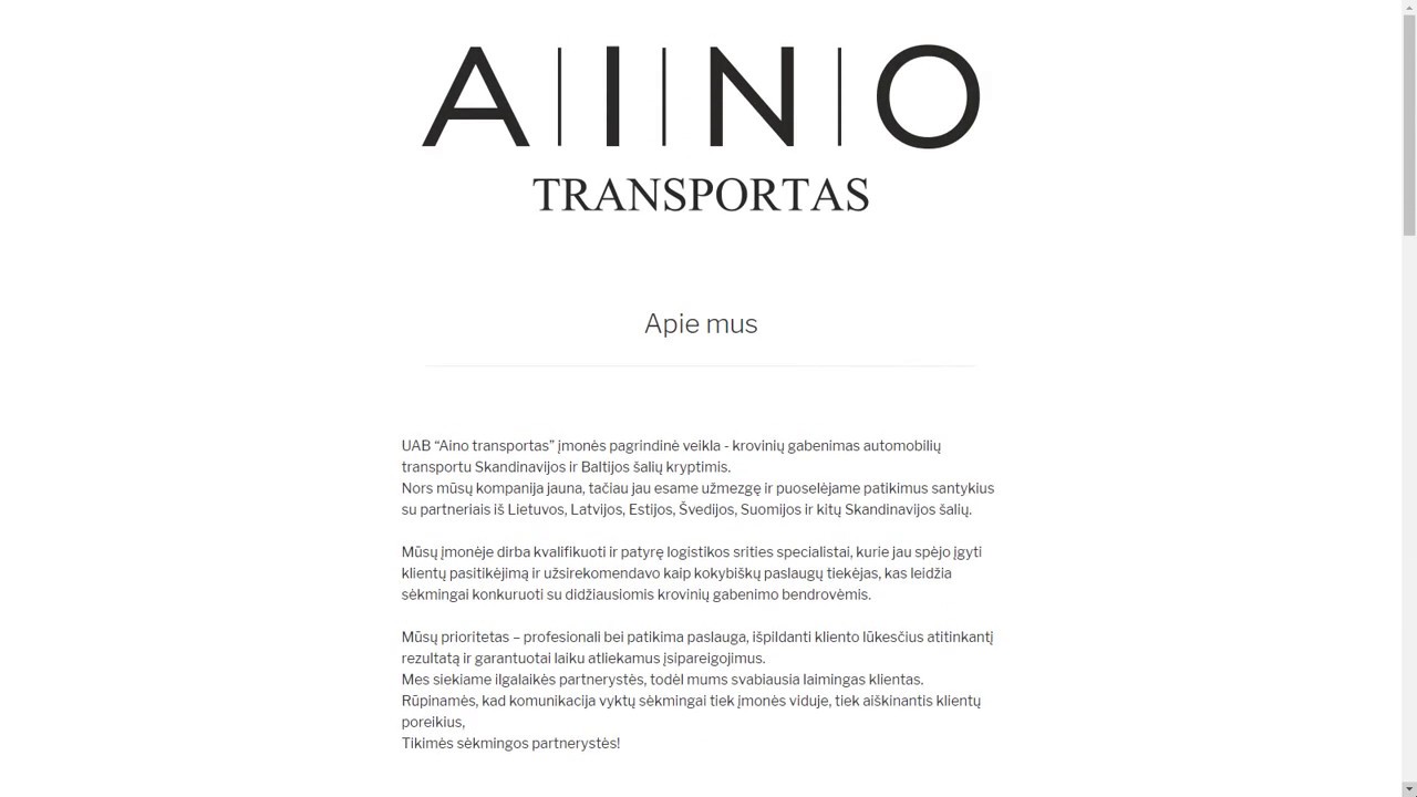 Tinklapis Nr.2 - Aino Transportas