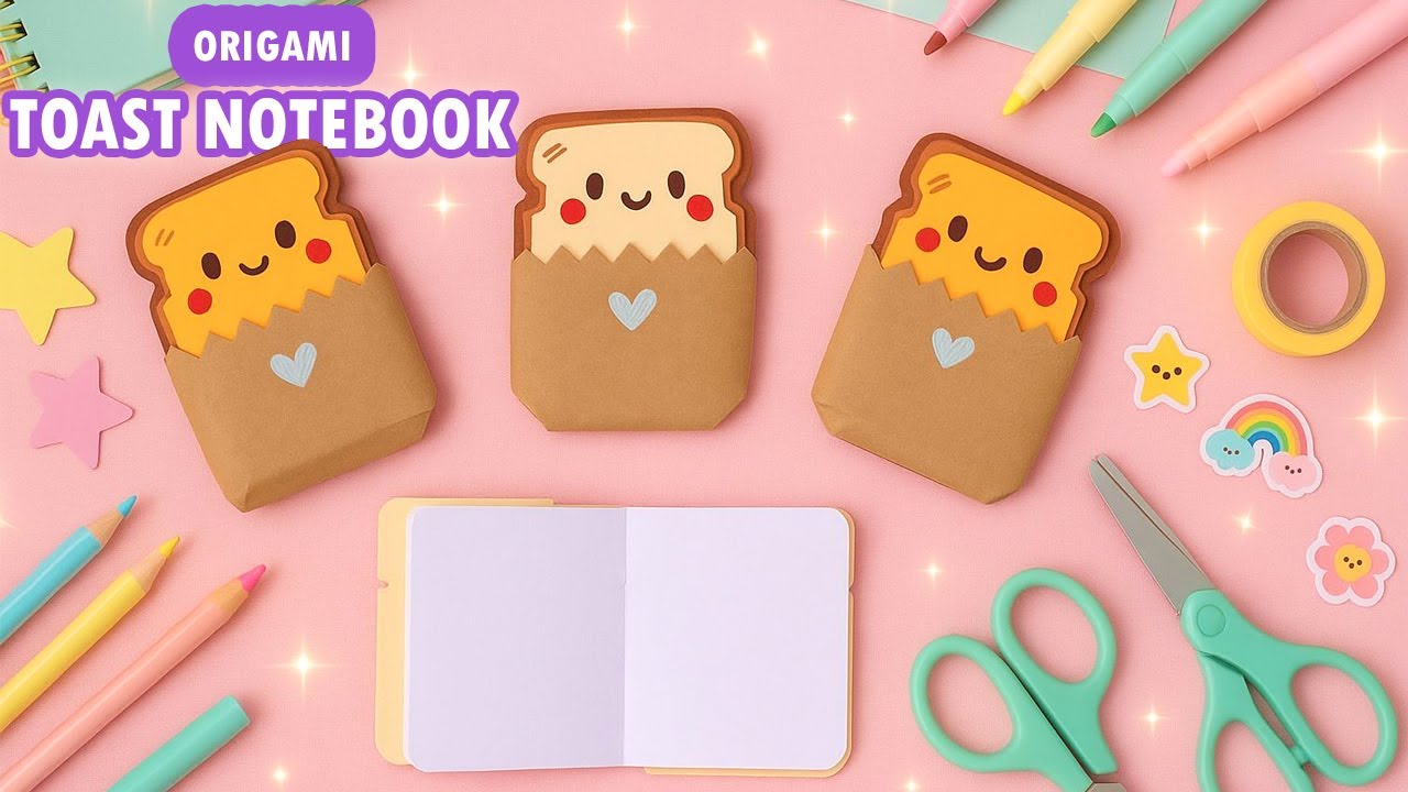 Origami Cute Toast Notebook | How to make a paper notebook
