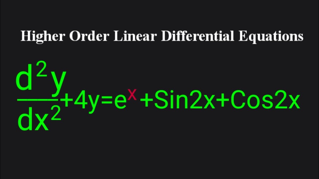 d^2y/dx^2+4y=e^x+Sin2x+Cos2x #ЛинейныеДифференциальныеУравненияВысшегоПорядка L808