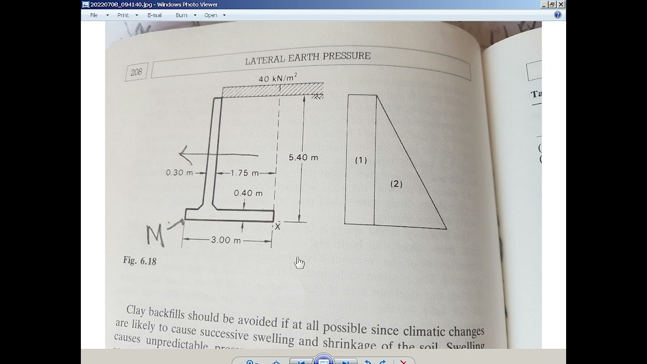 Cantilever retaining wall design - part 2 of tbc, checking lateral earth pressures,forces &moments