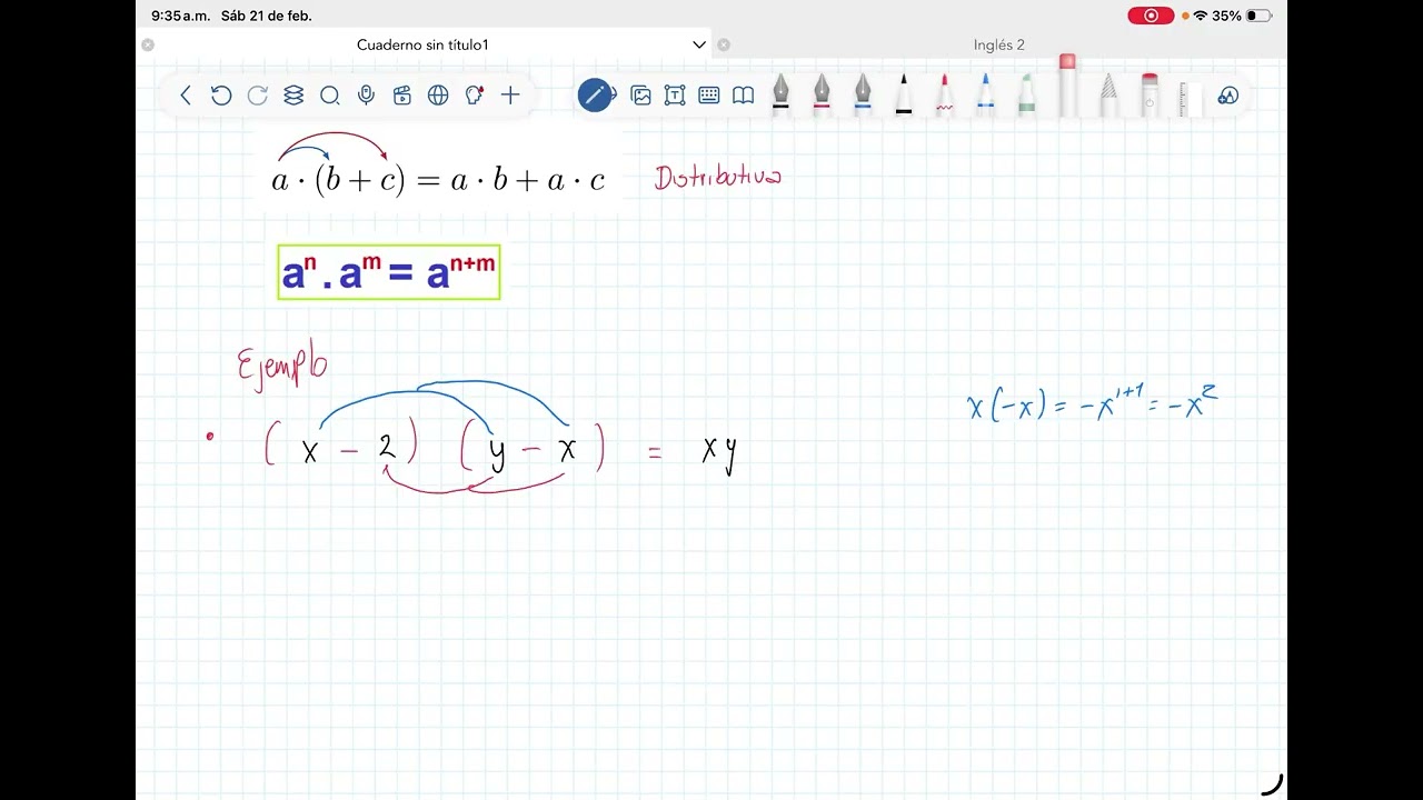 Multiplicación de expresiones algebraicas- ejemplo 2