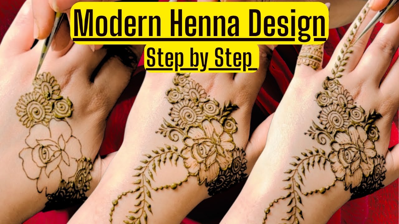 Discover Mesmerising Henna Design | Easy Festive Henna Design | Back Hand Mehndi