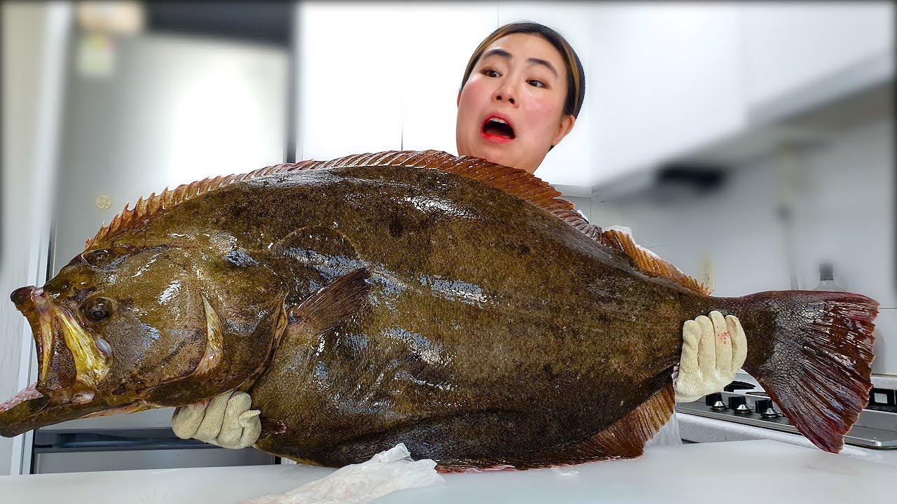(eng) 10kg인생최대 '대광어’를 해체하라!!!! How to Cut a Huge Flatfish!!!