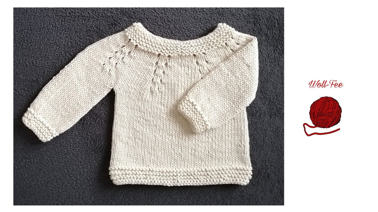 Babypullover mit Rundpasse stricken, Schritt für Schritt, siehe auch Infobox