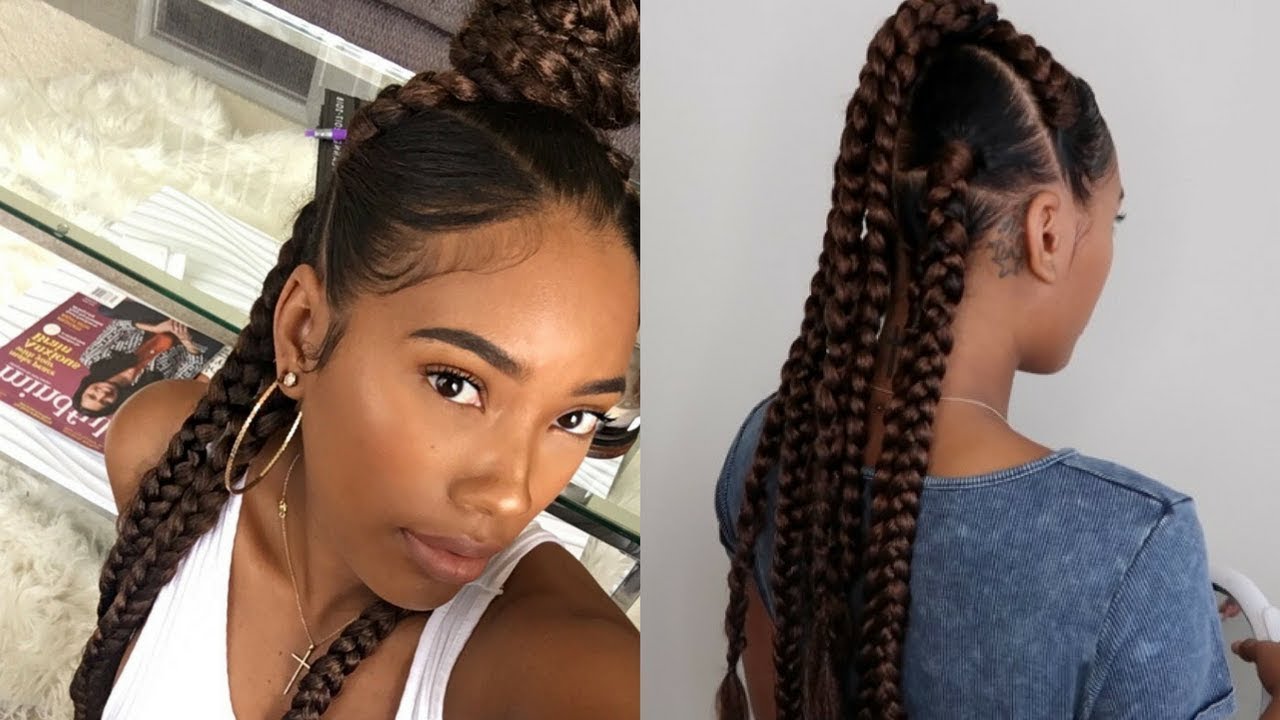 Easy Summer Protective Style: 7 Braids using LovelyB's Edge Control