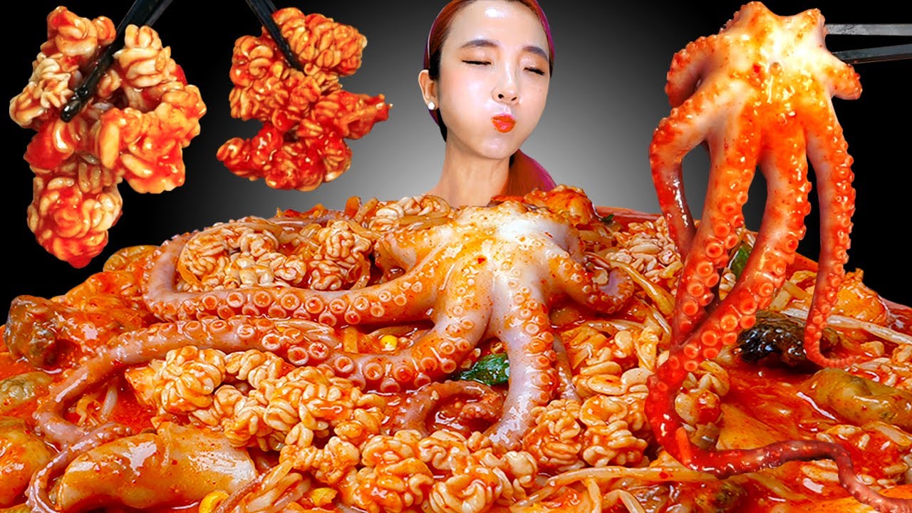 [Mukbang] 매콤쫄깃!😋아귀찜먹방(낙지+고니추가) 밥 비벼서 한그릇 뚝딱!🤗리얼사운드 Braised Spicy Seafood with bean sprout ASMR | 쎄미