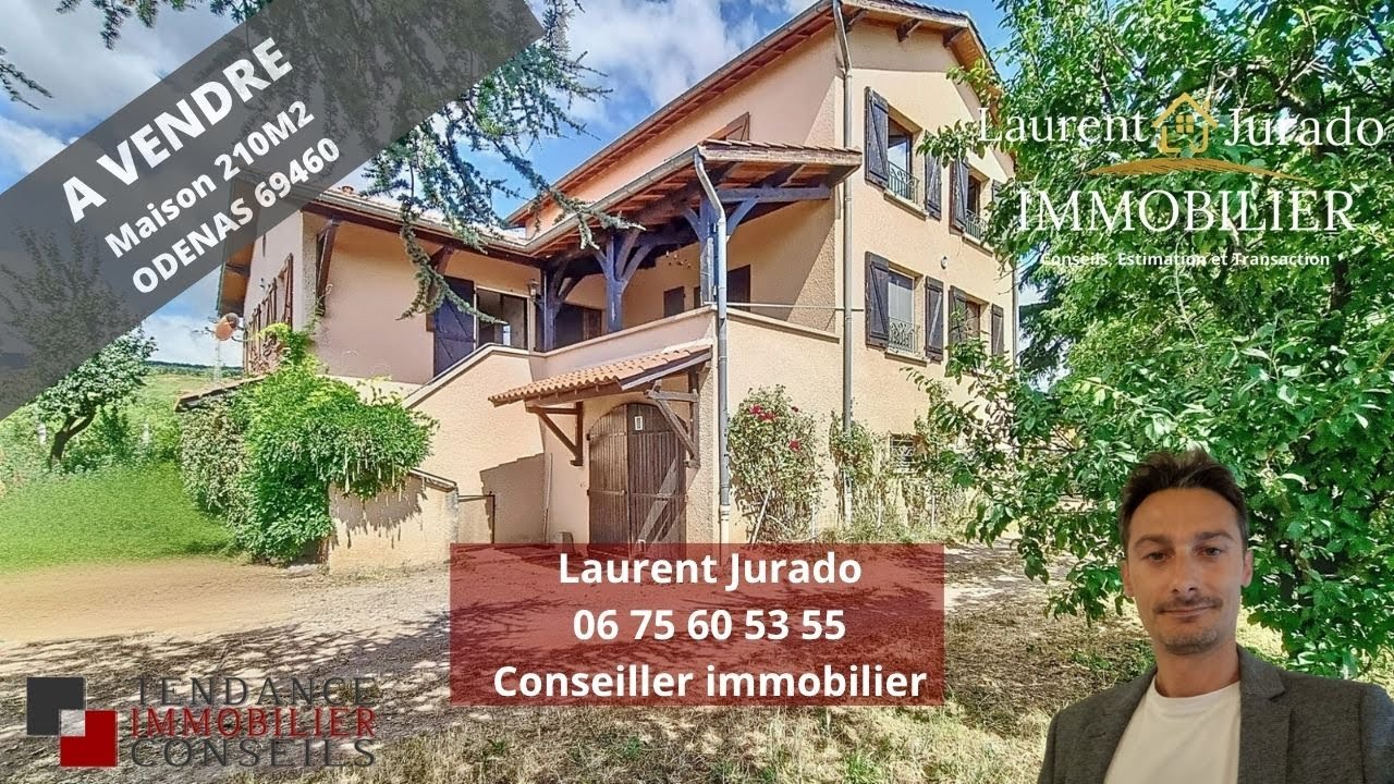 Grande maison de 210m2 - TERRAIN 1000m2  Située à ODENAS 69460