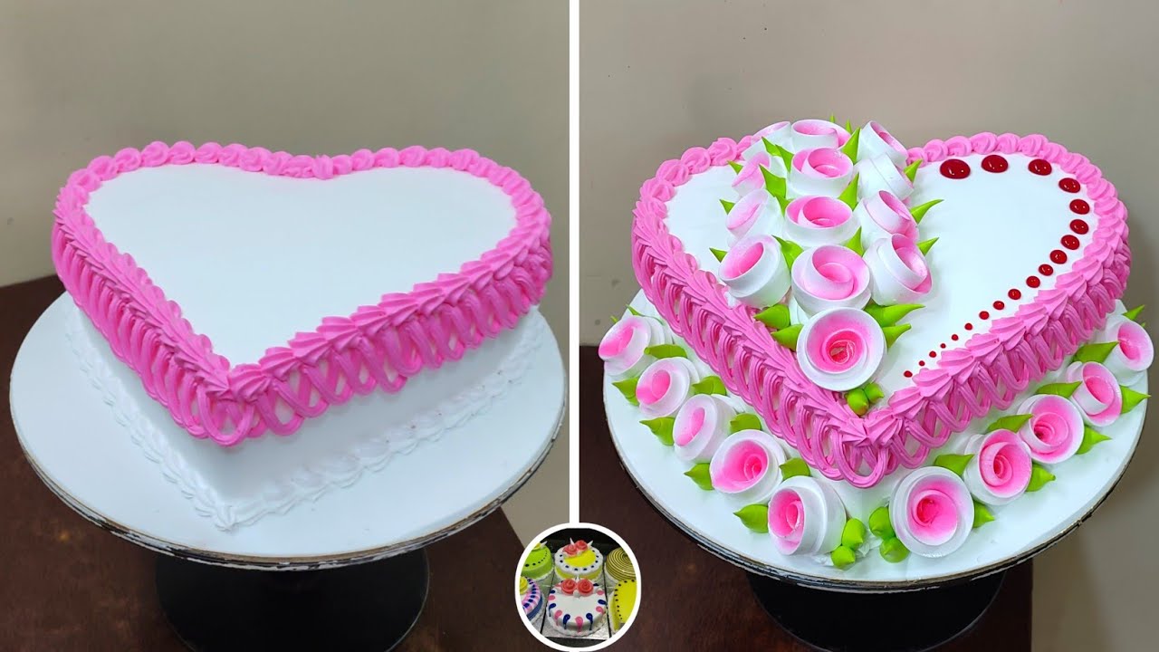Heart Shape Cake Design | Engagement Cake Decorations | Heart Love Cake