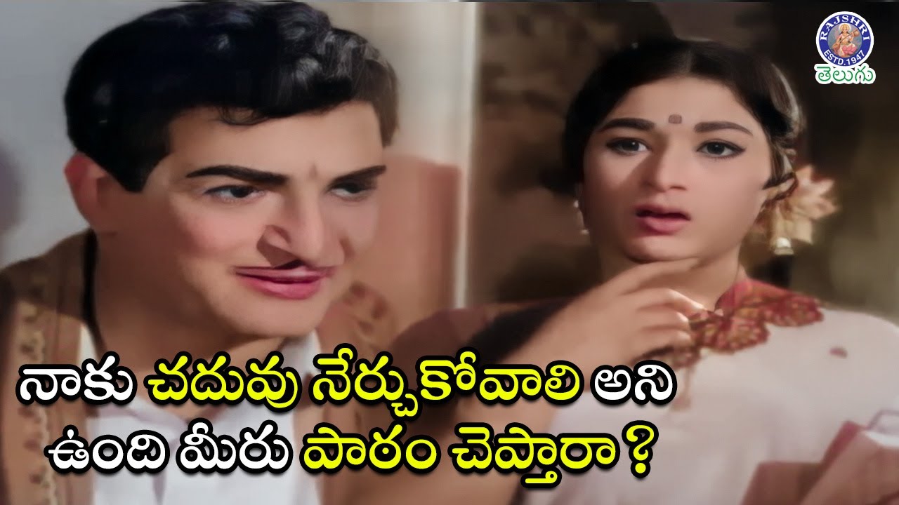 నాకు చదువు నేర్చుకోవాలి అని ఉంది మీరు పాఠం చెప్తారా? NTR & Vanisri Best Telugu Scene | Raithu Bidda