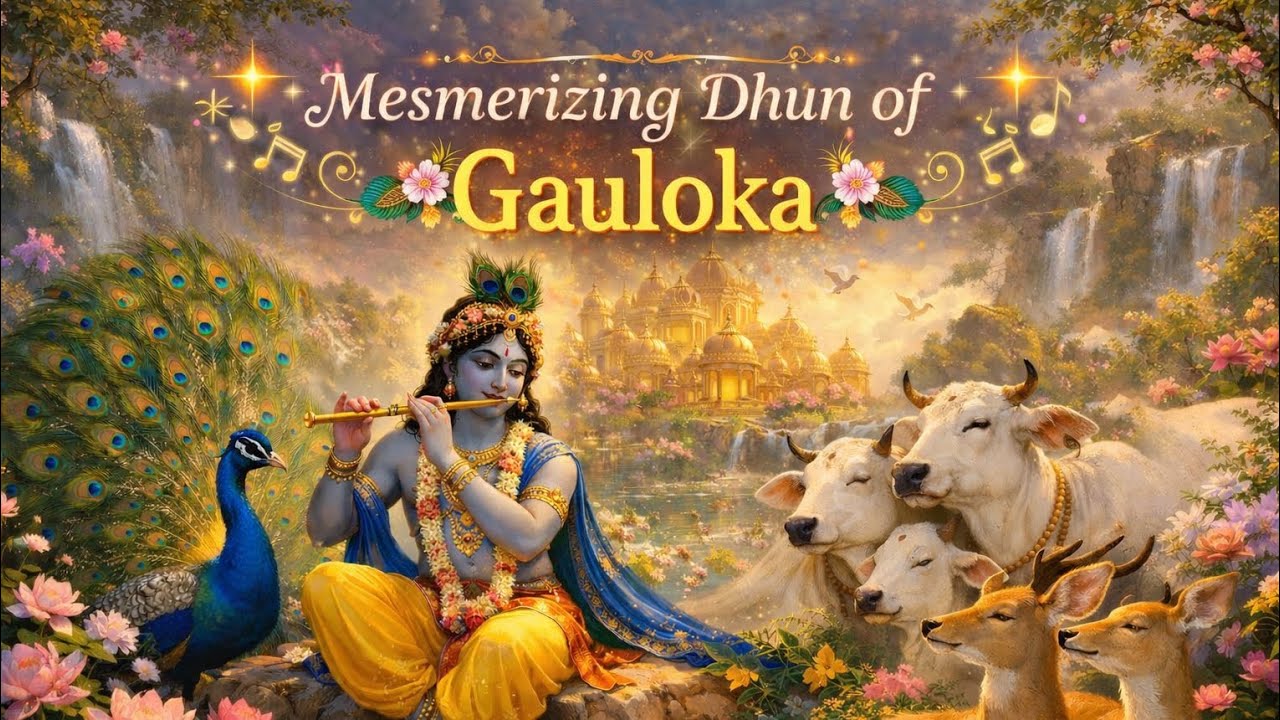 Mesmerizing Dhun of गोलोक - Lord Krishna Flute Music for Relaxation and Meditation - Close your eyes