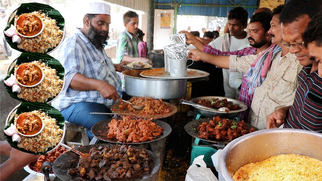 Heavy Crowd at Gorrela Mandi Guntur | Street Food India | Pure Mutton items Unlimited | Food Bandi