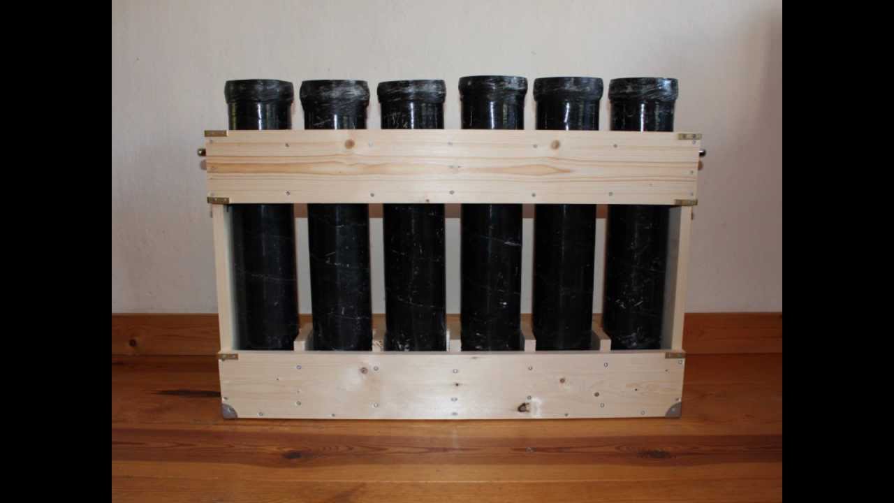 4 inch shellrek met 6 mortieren zelfgemaakt voor 4 inch cylinder shells en normale 4 inch shells