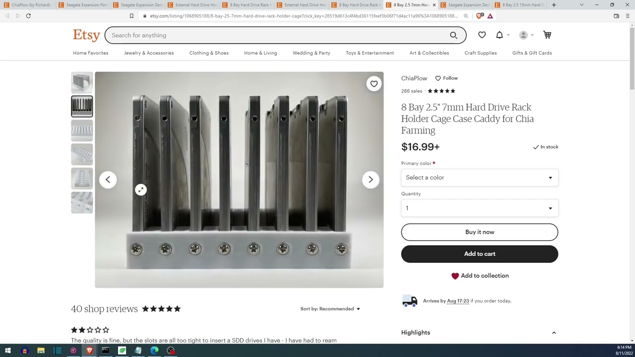 ChiaPlow Etsy Store (Hardrive Tray) Jbod Alternative