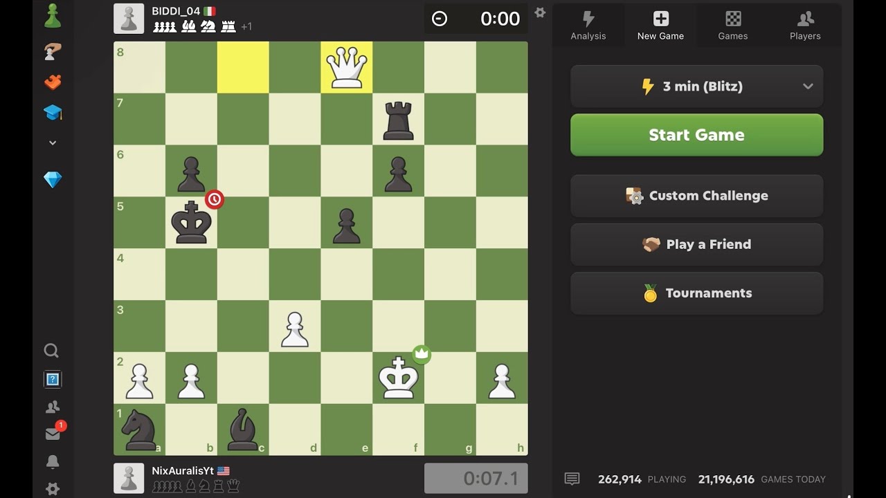 Playing chess for fun.