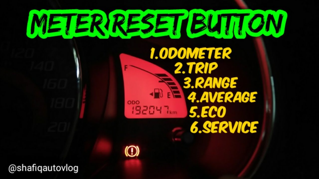 #33 Perodua Axia Meter Reset Button Usage | Axia SE 2015 Manual.