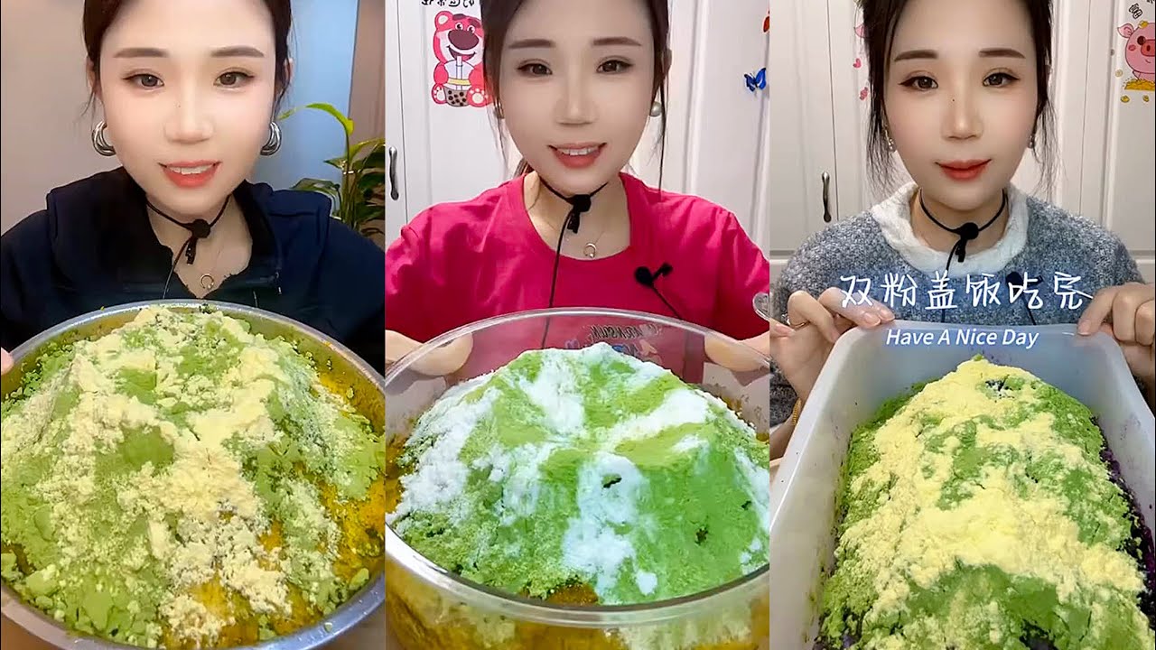 REQUEST || ASMR YY SOFT SHAVED ICE EATING WITH MATCHA AND MILK POWDER