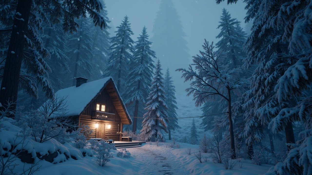 Snowy Night Jazz Ambience ~ Уютная Зимняя Гармония для Расслабляющего Сна и Учебы