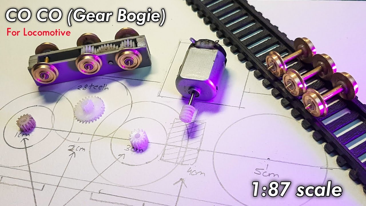 How to make CO-CO Bogie Gear Box for Locomotive (1:87) #train #gear #diy