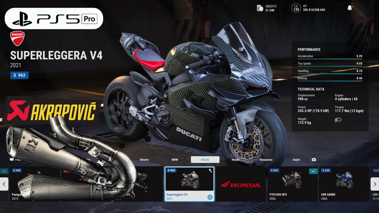 RIDE 5 | Customize Full Carbon Ducati Superleggera V4 Akrapovic Gameplay [4K PS5 Pro]