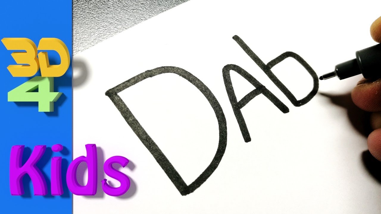 How to turn words DAB into a Cartoon for kids - How to draw doodle art on paper #9