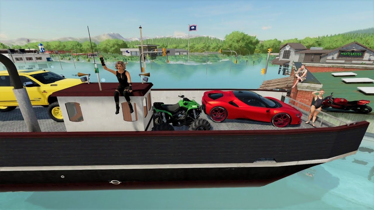Saving flooded city with rescue boat | Farming Simulator 22