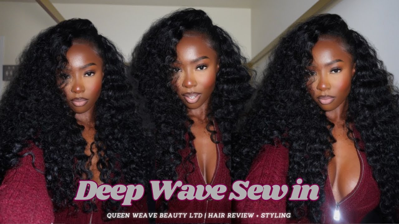 Deep Wave Flip Over Sew In | Blending with minimal leave out | Queen Weave Beauty