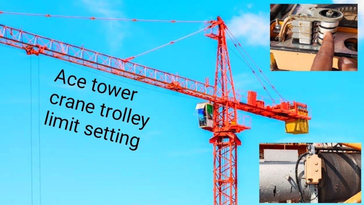 Ace tower crane trolley limit setting and trolley In ka limit same setting karna hai🏗️
