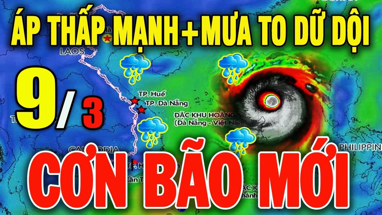 🔴[Trực Tiếp] TIN BÃO KHẨN 9/3: Áp thấp , gió mạnh,mưa rét diện rộng#baoso1 #thoitiet