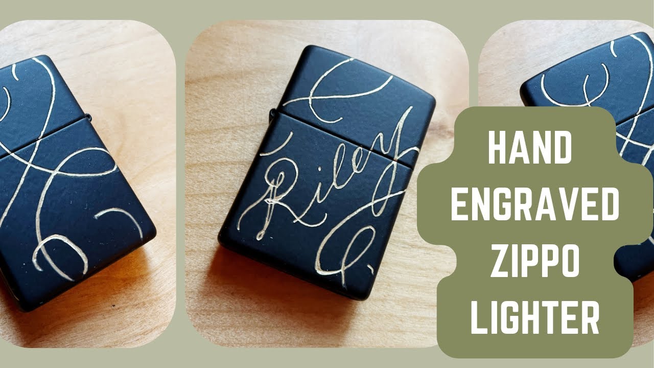Hand Engraved Zippo Lighter | Etched Metal Lighter | DIY Birthday Gift | Calligraphy Engraving
