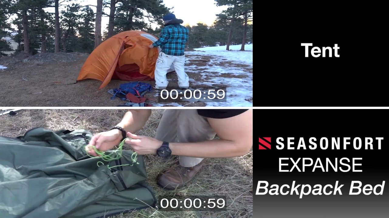 Packup Faster than a tent - SEASONFORT Backpack Bed - Disassembly