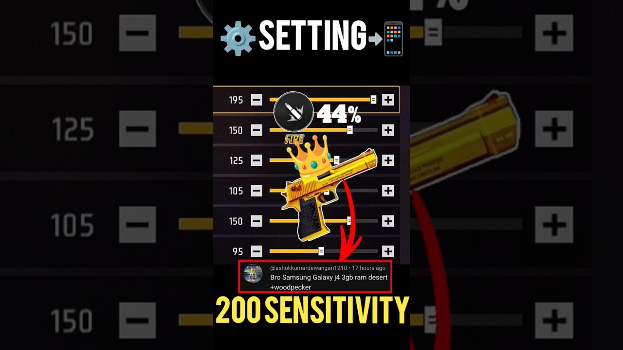Secret [ Desert eagle + Woodpecker ] Headshot sensitivity 2025⚙️✅ 100% Working 😱 | Free Fire 🔥