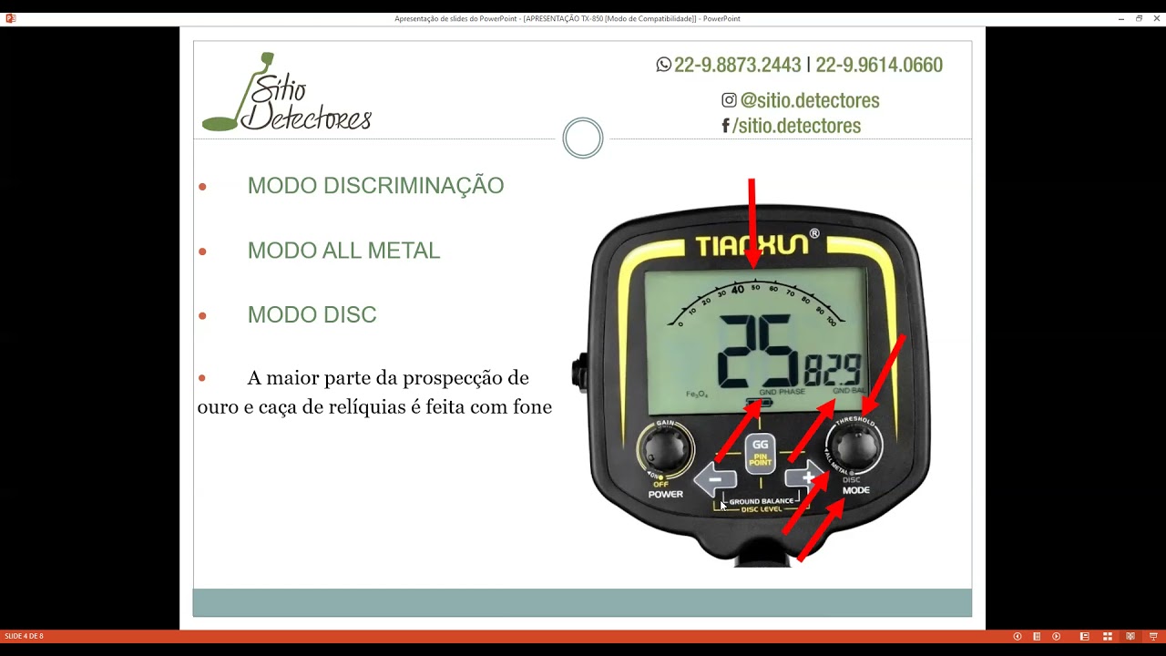Calibração do detector de metal TX-850 - Tradução do manual -Como calibrar o detector de metal tx850