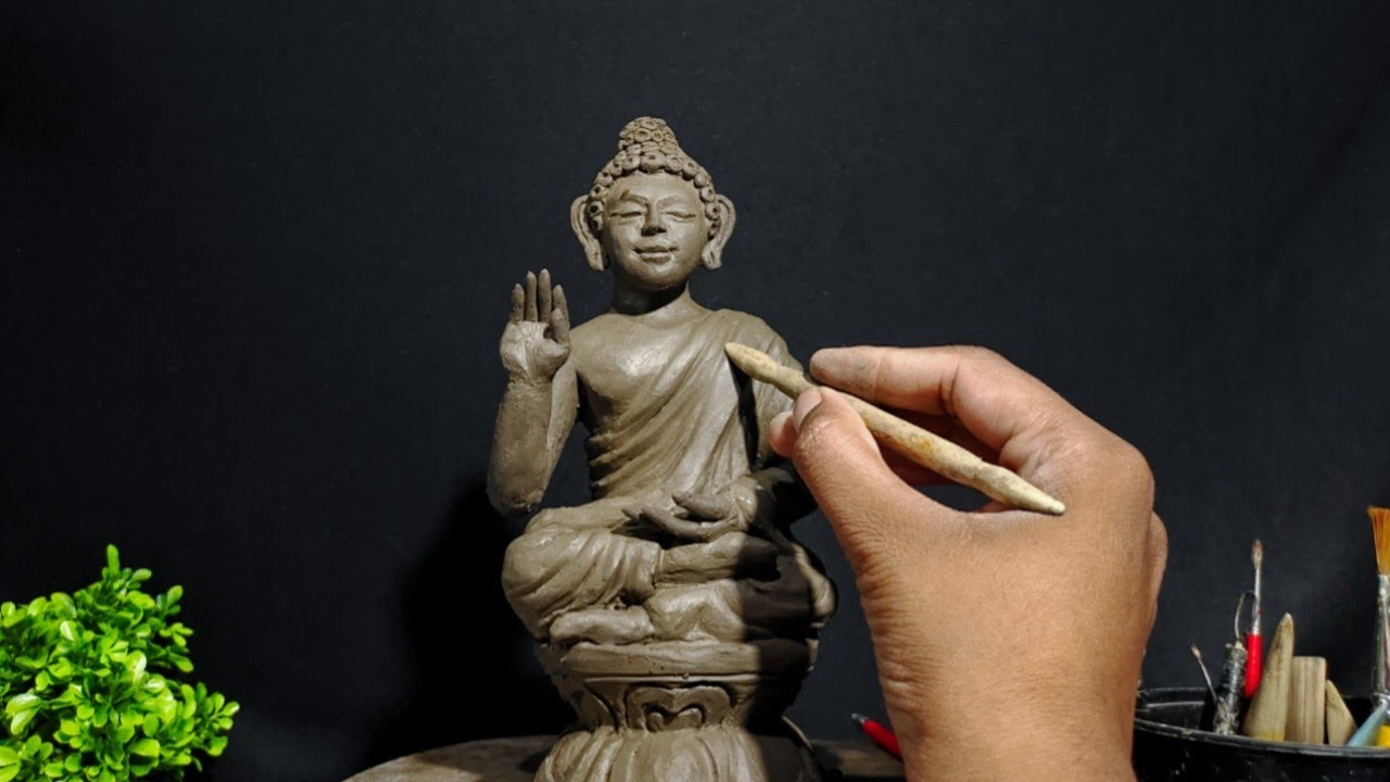 How to make buddha Statue || buddha clay  Sculpture | Clay modelling