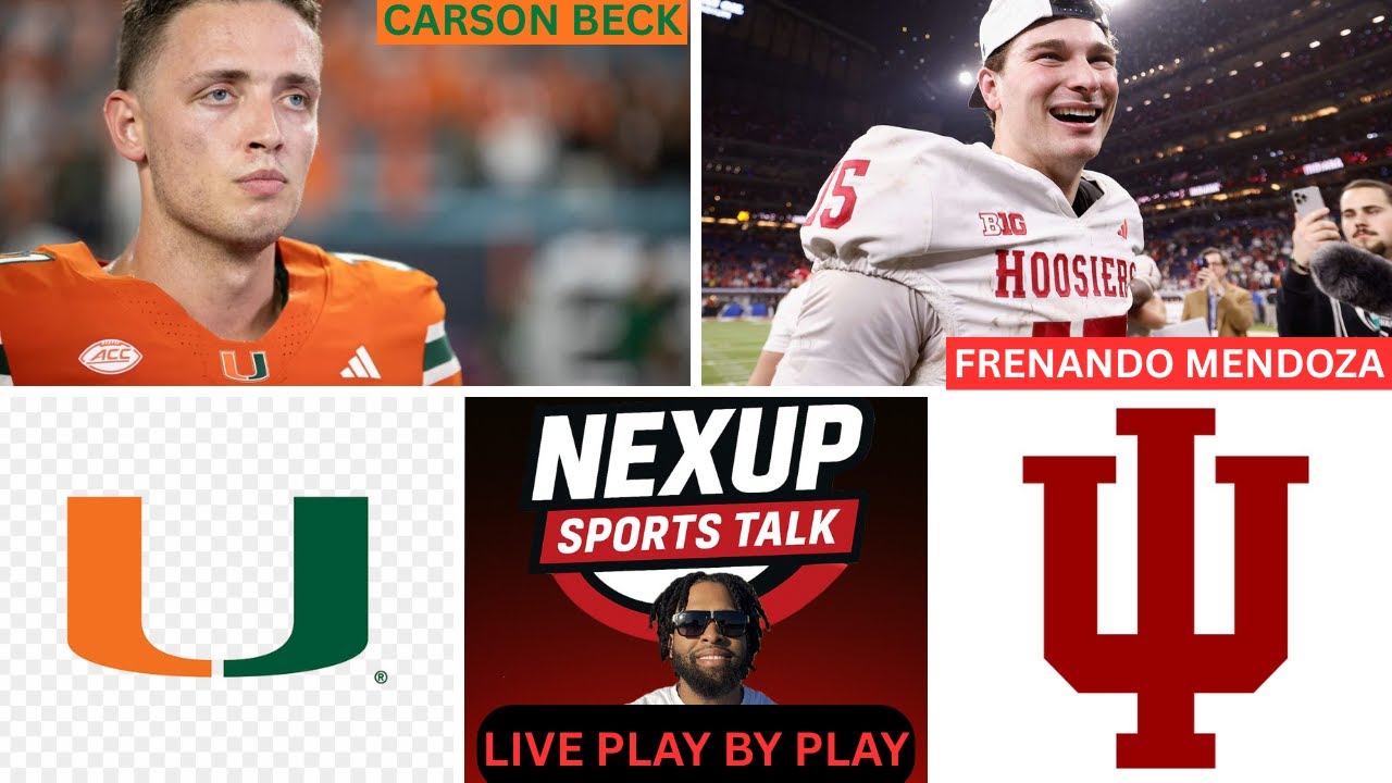 (LIVE) Miami Hurricanes vs Indiana Hoosiers CFB National Championship| Live Play by Play & Reactions