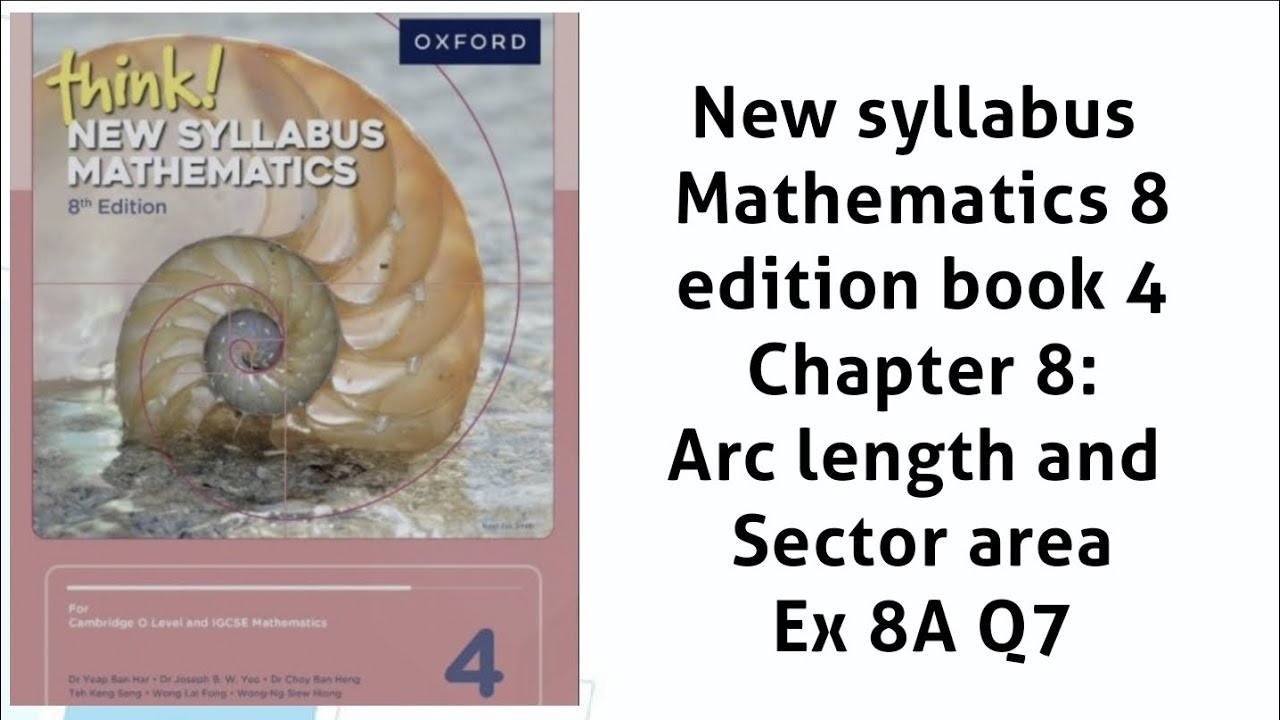 New syllabus Mathematics 8 edition book 4 Chapter 8:  Ex 8A Q7 #arclength​ #maths​