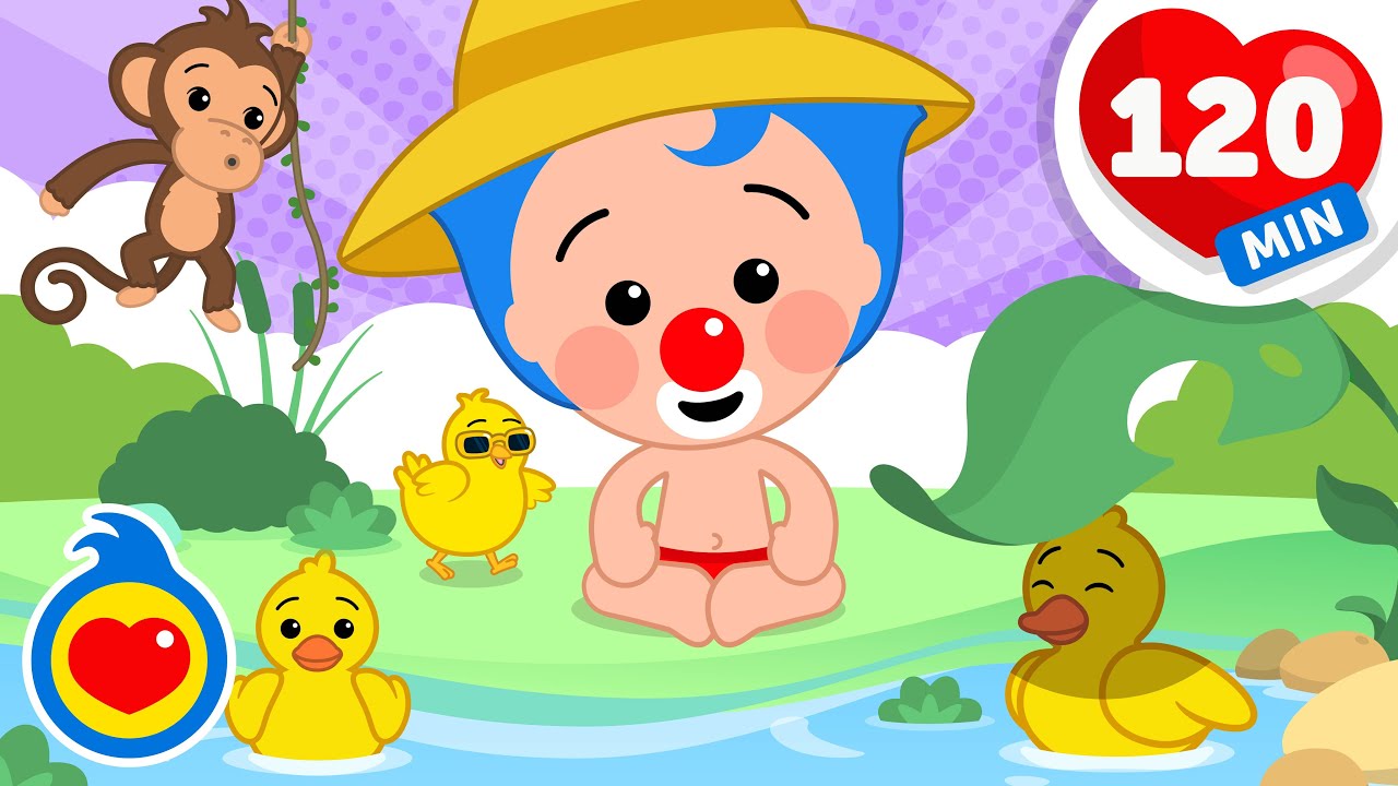 Patitos Cua Cua, Ocho Monitos, La Ballena 🐥🎶 Canciones Infantiles de Animales (120 Min) | Plim Plim